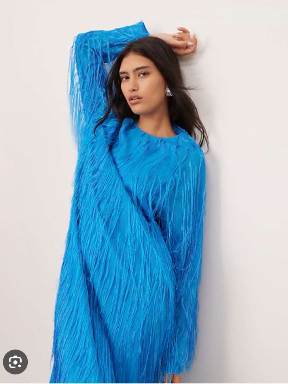 ASOS Edition Bright Blue fringe dress
